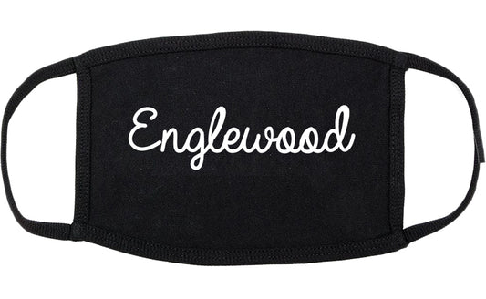 Englewood Colorado CO Script Cotton Face Mask Black