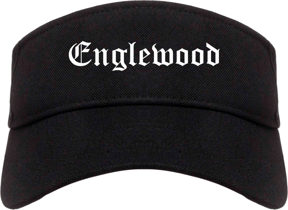 Englewood Colorado CO Old English Mens Visor Cap Hat Black