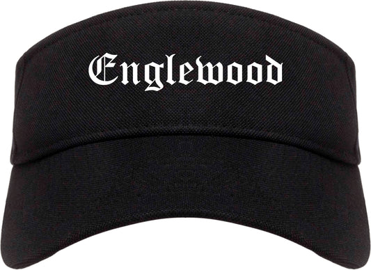 Englewood Colorado CO Old English Mens Visor Cap Hat Black