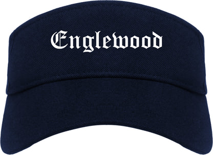 Englewood Colorado CO Old English Mens Visor Cap Hat Navy Blue