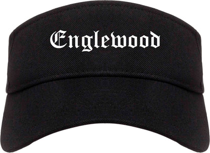 Englewood New Jersey NJ Old English Mens Visor Cap Hat Black