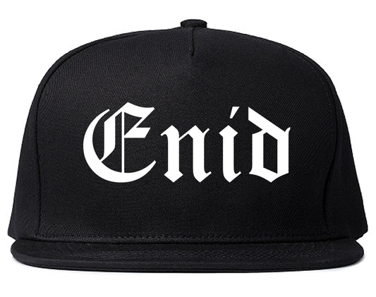 Enid Oklahoma OK Old English Mens Snapback Hat Black