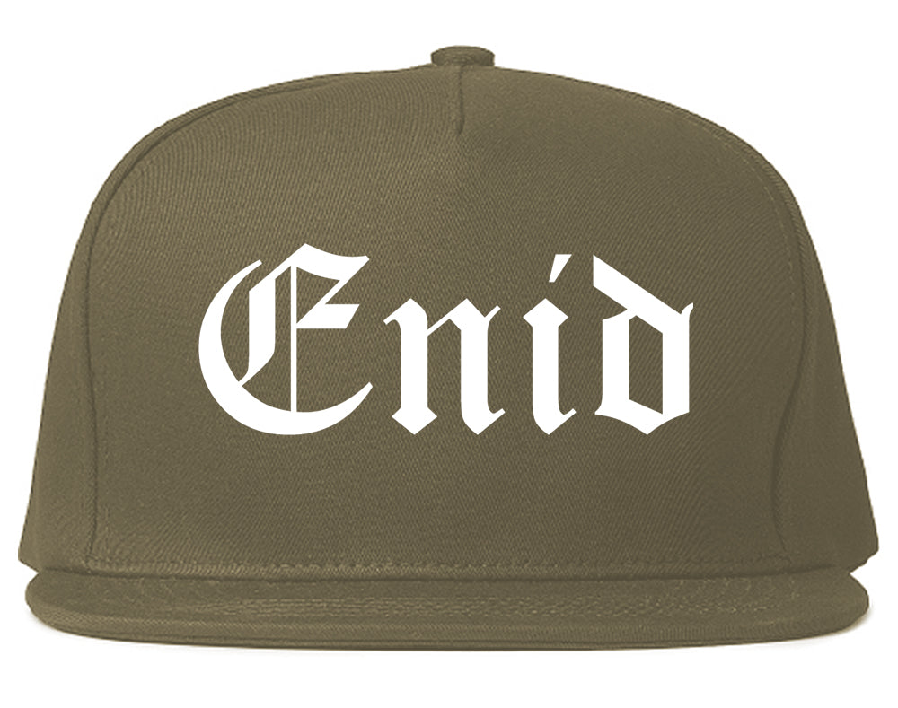 Enid Oklahoma OK Old English Mens Snapback Hat Grey