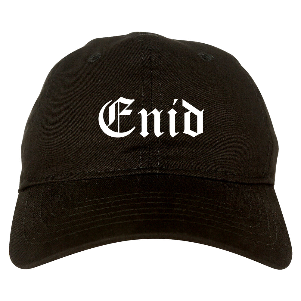 Enid Oklahoma OK Old English Mens Dad Hat Baseball Cap Black