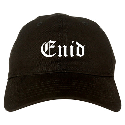 Enid Oklahoma OK Old English Mens Dad Hat Baseball Cap Black