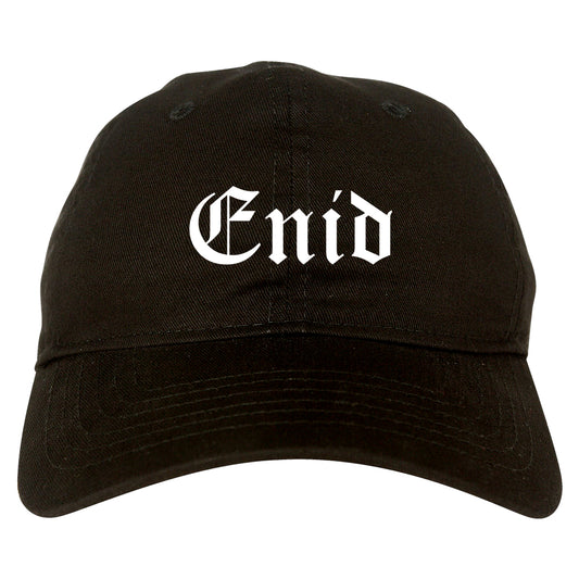 Enid Oklahoma OK Old English Mens Dad Hat Baseball Cap Black
