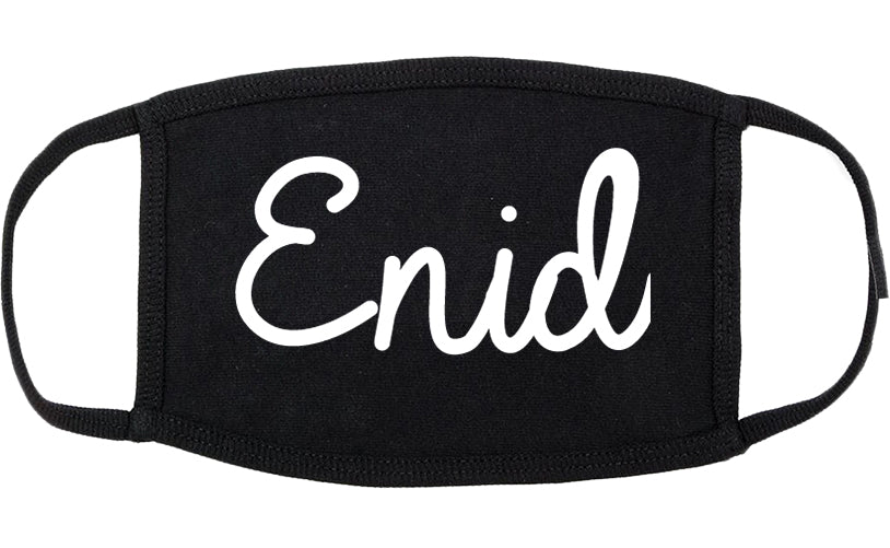 Enid Oklahoma OK Script Cotton Face Mask Black