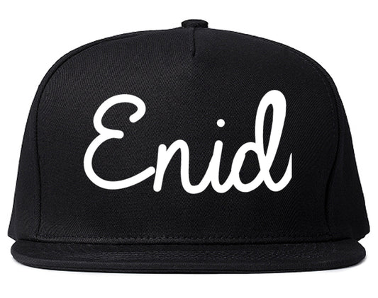 Enid Oklahoma OK Script Mens Snapback Hat Black