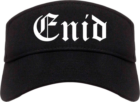 Enid Oklahoma OK Old English Mens Visor Cap Hat Black
