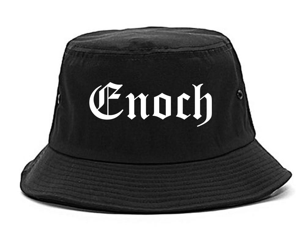 Enoch Utah UT Old English Mens Bucket Hat Black
