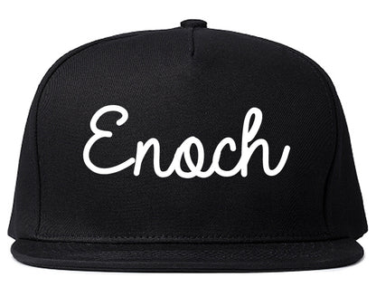 Enoch Utah UT Script Mens Snapback Hat Black