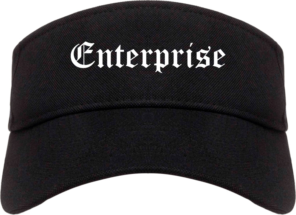 Enterprise Alabama AL Old English Mens Visor Cap Hat Black