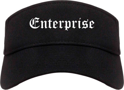 Enterprise Alabama AL Old English Mens Visor Cap Hat Black