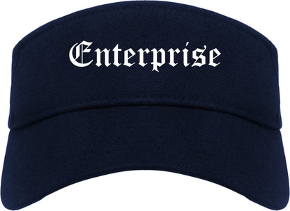Enterprise Alabama AL Old English Mens Visor Cap Hat Navy Blue