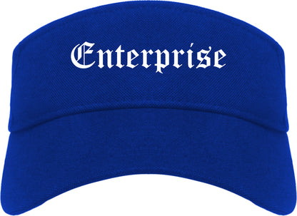 Enterprise Alabama AL Old English Mens Visor Cap Hat Royal Blue