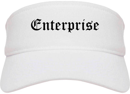 Enterprise Alabama AL Old English Mens Visor Cap Hat White
