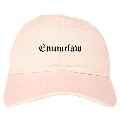 Enumclaw Washington WA Old English Mens Dad Hat Baseball Cap Pink