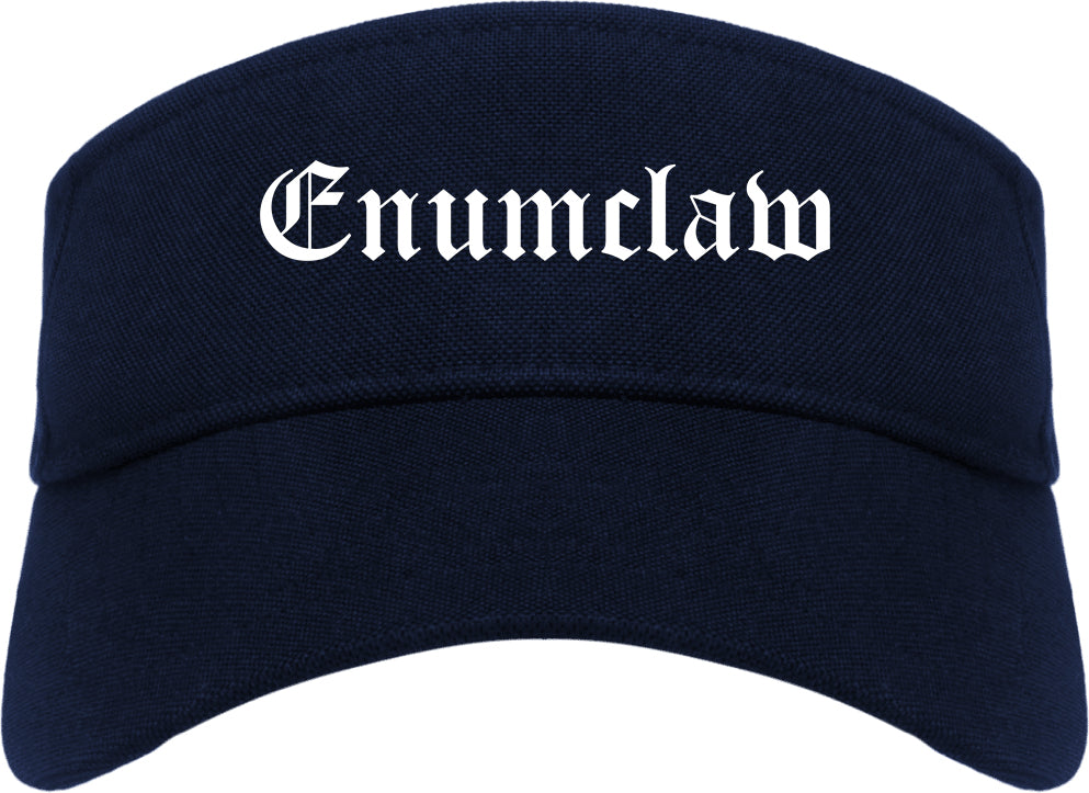 Enumclaw Washington WA Old English Mens Visor Cap Hat Navy Blue