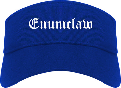Enumclaw Washington WA Old English Mens Visor Cap Hat Royal Blue
