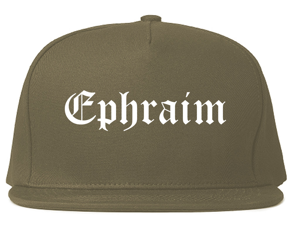 Ephraim Utah UT Old English Mens Snapback Hat Grey