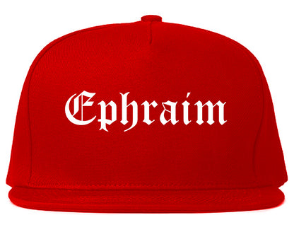 Ephraim Utah UT Old English Mens Snapback Hat Red
