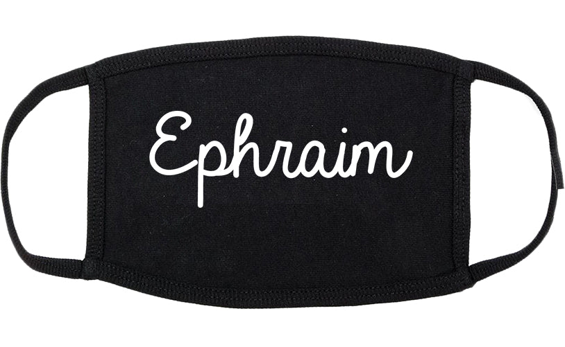 Ephraim Utah UT Script Cotton Face Mask Black