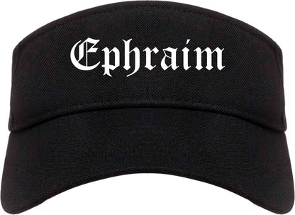 Ephraim Utah UT Old English Mens Visor Cap Hat Black