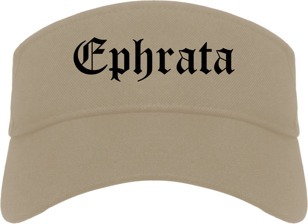 Ephrata Pennsylvania PA Old English Mens Visor Cap Hat Khaki