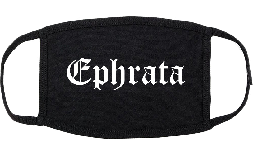 Ephrata Washington WA Old English Cotton Face Mask Black