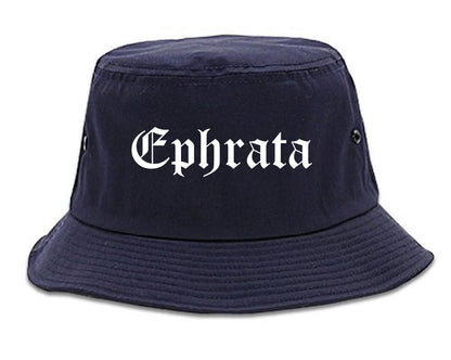 Ephrata Washington WA Old English Mens Bucket Hat Navy Blue