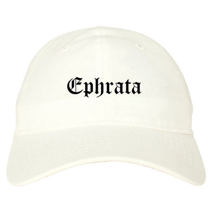 Ephrata Washington WA Old English Mens Dad Hat Baseball Cap White