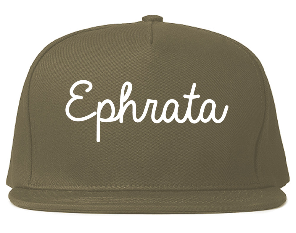Ephrata Washington WA Script Mens Snapback Hat Grey