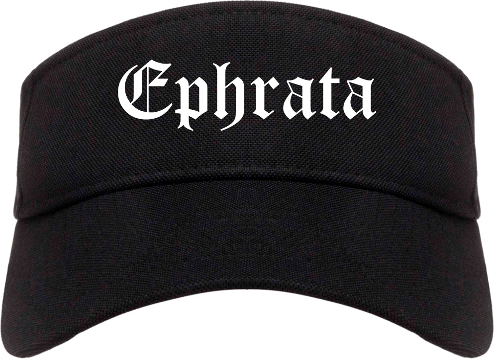 Ephrata Washington WA Old English Mens Visor Cap Hat Black