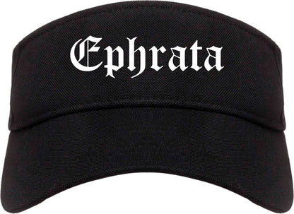 Ephrata Washington WA Old English Mens Visor Cap Hat Black