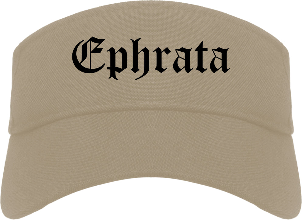 Ephrata Washington WA Old English Mens Visor Cap Hat Khaki
