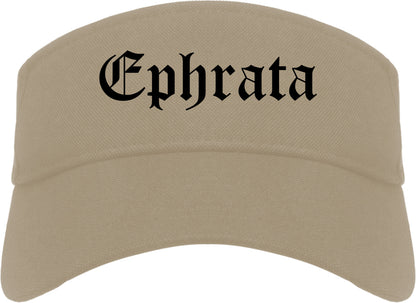 Ephrata Washington WA Old English Mens Visor Cap Hat Khaki