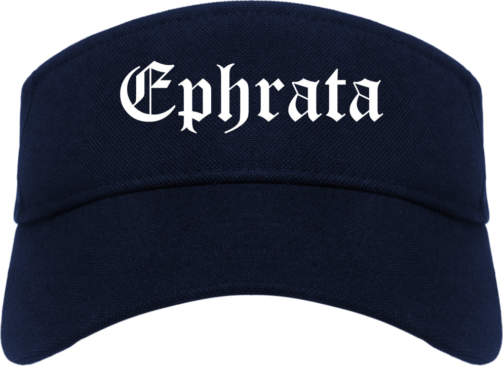 Ephrata Washington WA Old English Mens Visor Cap Hat Navy Blue