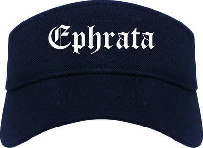 Ephrata Washington WA Old English Mens Visor Cap Hat Navy Blue