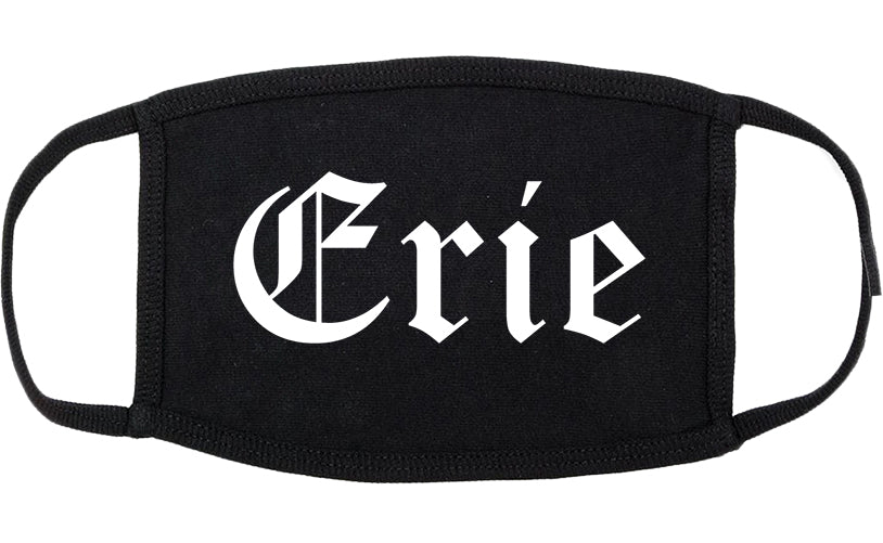Erie Colorado CO Old English Cotton Face Mask Black