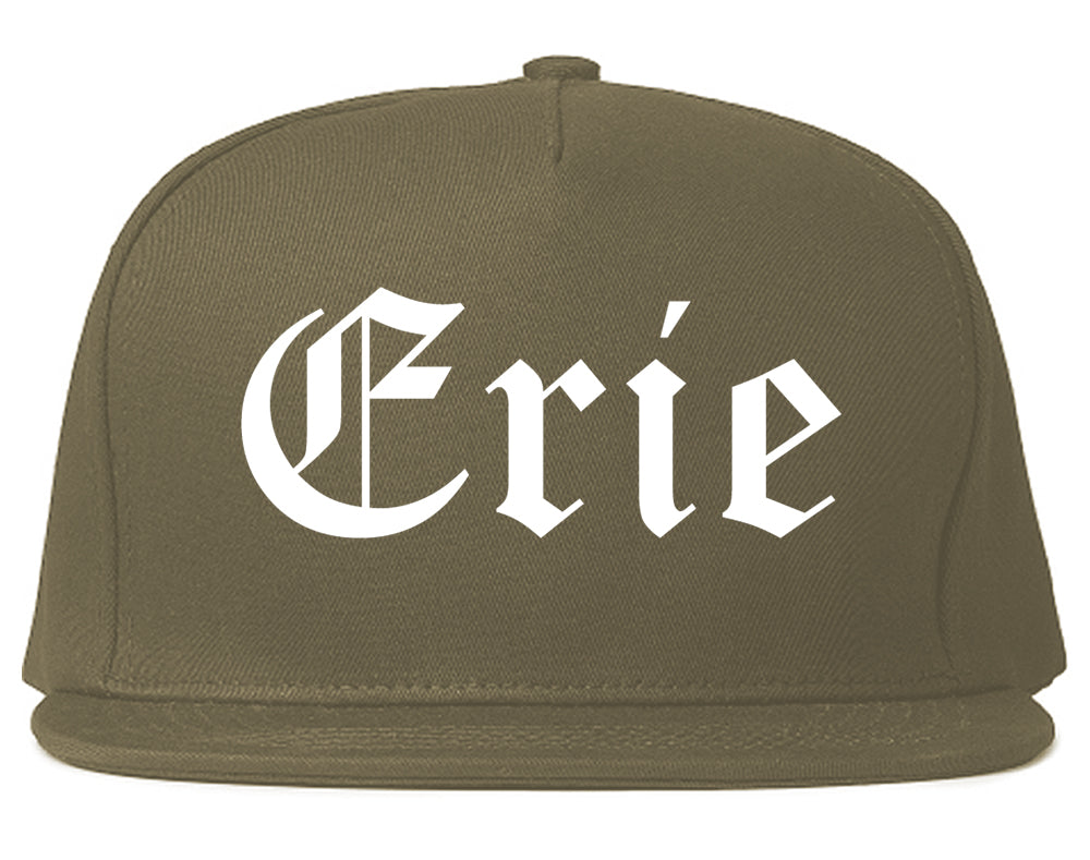 Erie Colorado CO Old English Mens Snapback Hat Grey