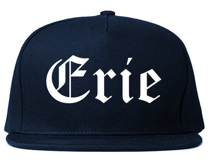 Erie Colorado CO Old English Mens Snapback Hat Navy Blue