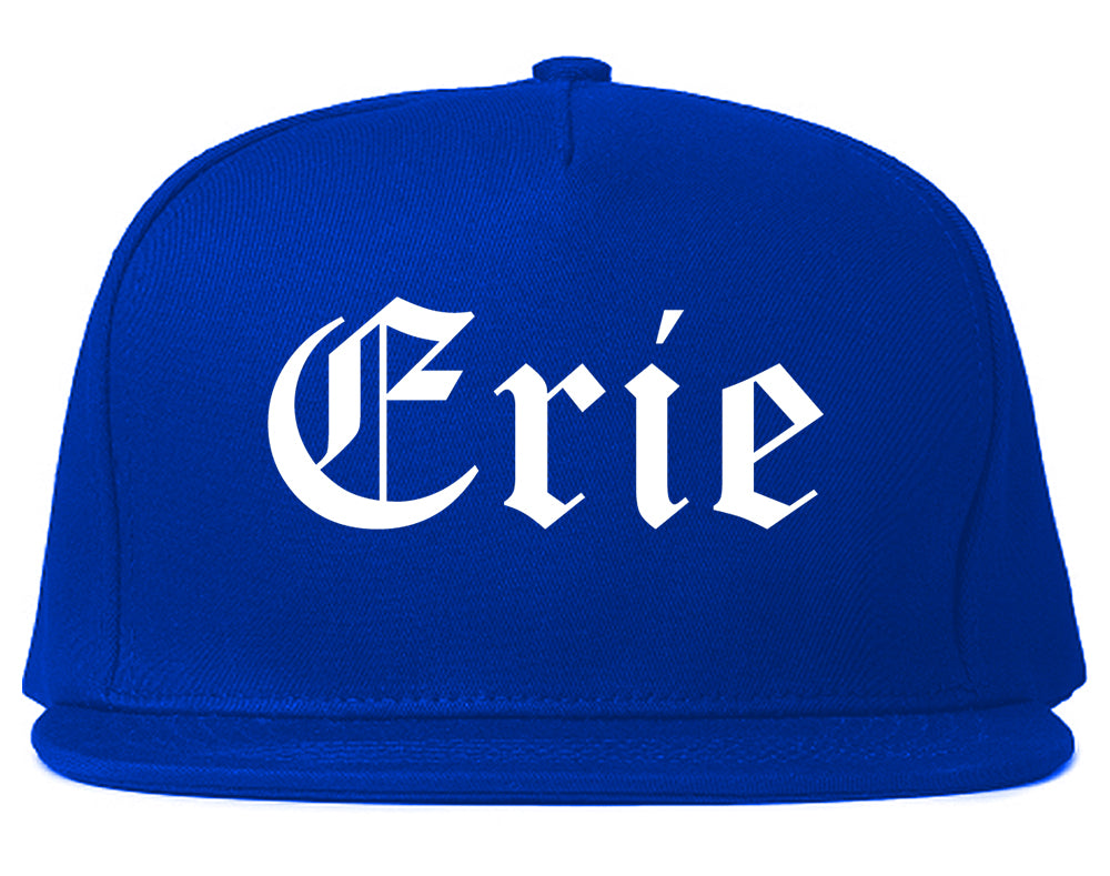 Erie Colorado CO Old English Mens Snapback Hat Royal Blue
