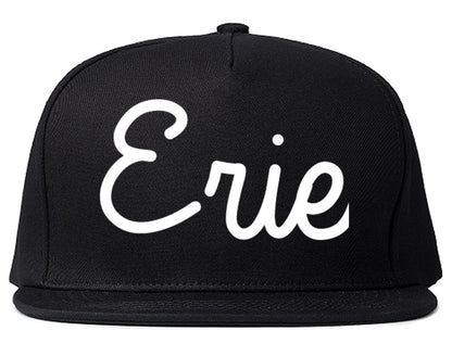Erie Colorado CO Script Mens Snapback Hat Black