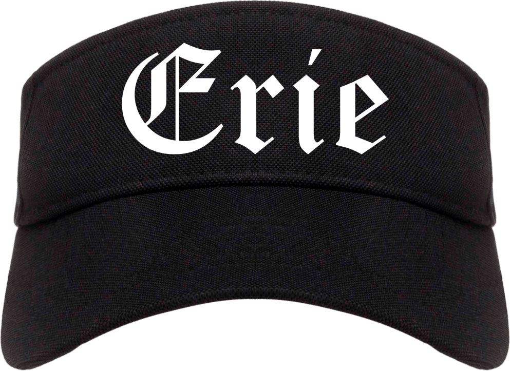 Erie Colorado CO Old English Mens Visor Cap Hat Black