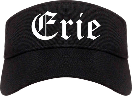 Erie Colorado CO Old English Mens Visor Cap Hat Black