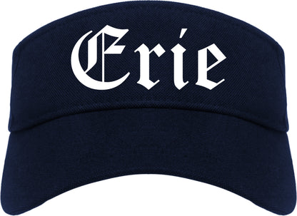 Erie Colorado CO Old English Mens Visor Cap Hat Navy Blue