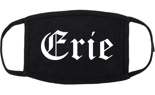 Erie Pennsylvania PA Old English Cotton Face Mask Black