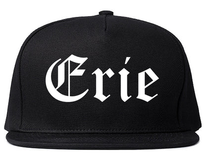 Erie Pennsylvania PA Old English Mens Snapback Hat Black