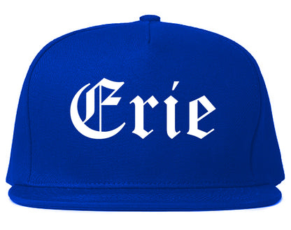 Erie Pennsylvania PA Old English Mens Snapback Hat Royal Blue