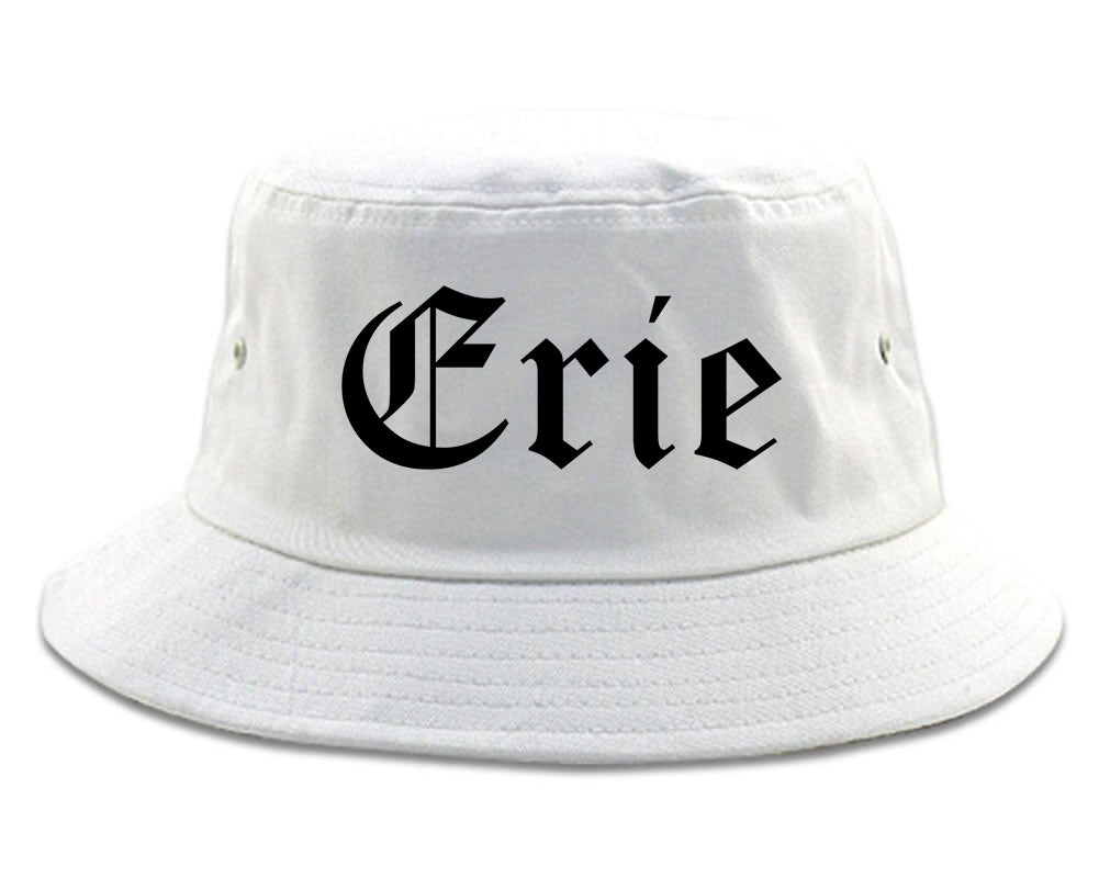 Erie Pennsylvania PA Old English Mens Bucket Hat White